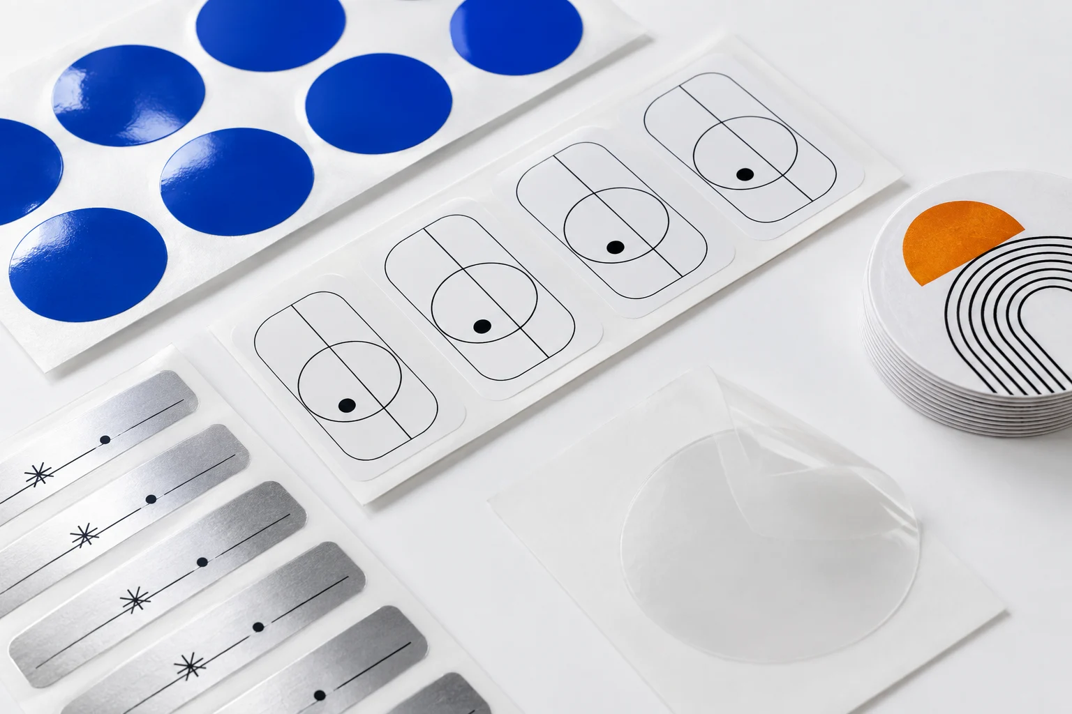 Metallic and glossy custom label samples